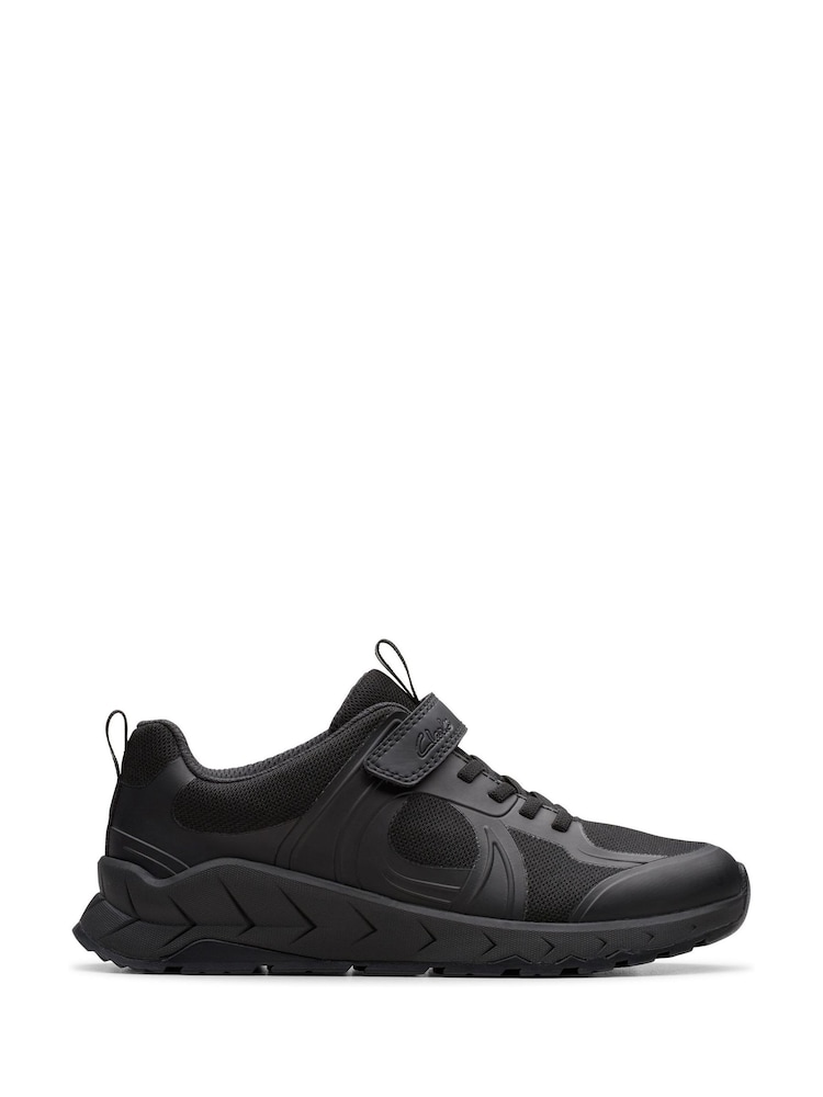 Clarks Black Selva Edge Kids Shoes - Image 1 of 6