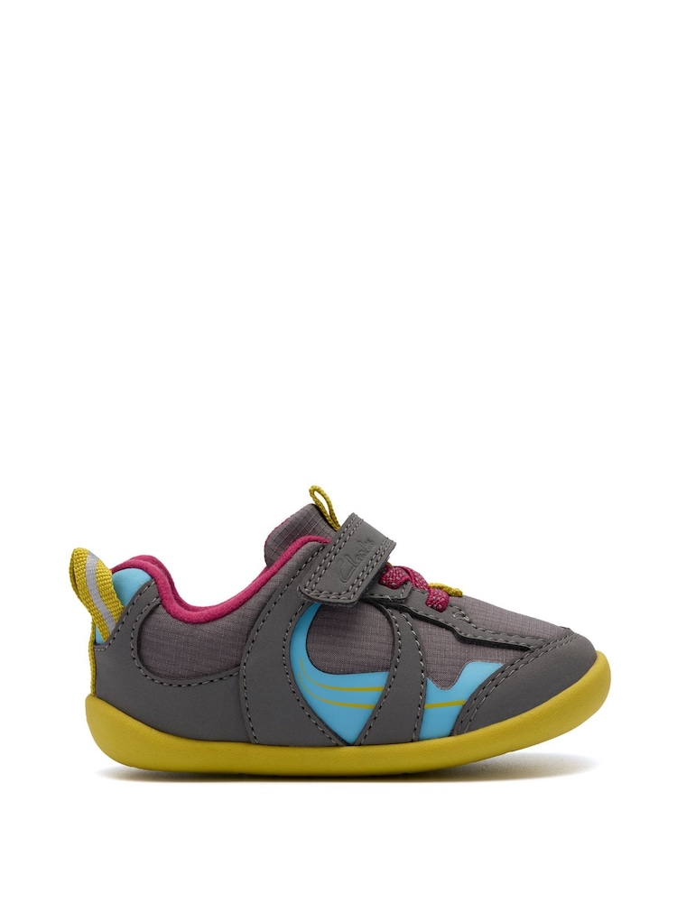 Clarks Grey Pre Walker Hero Toddler Shoes - Image 1 of 6