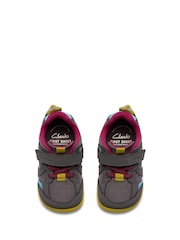 Clarks Grey Pre Walker Hero Toddler Shoes - Image 4 of 6