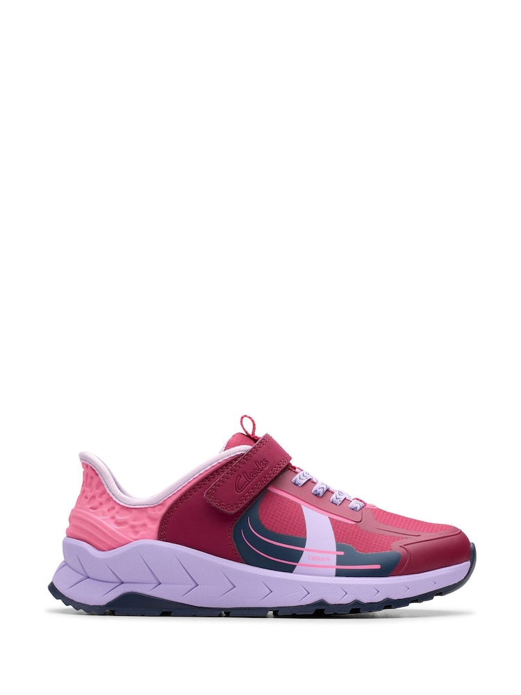 Clarks Red Selva Lane Kids Shoes - Image 1 of 6