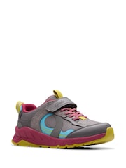 Clarks Grey Selva Hero Kids Shoes - Image 3 of 6