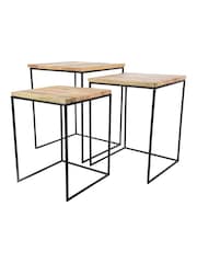 Outdoor Living Set of 3 Mangowood Side Tables - Image 2 of 3