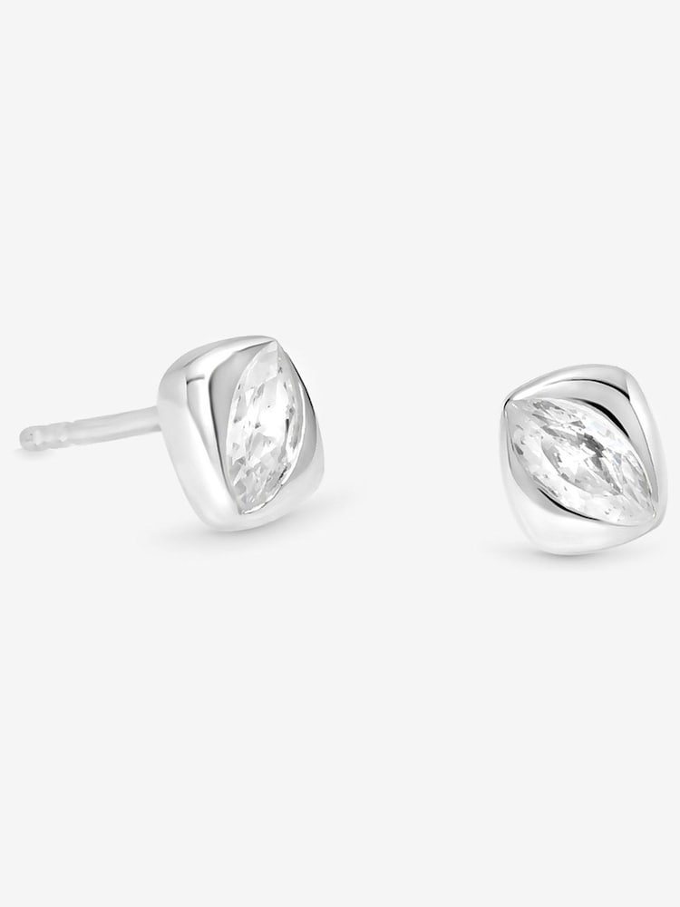 Simply Silver Silver Tone 925 Polished and Cubic Zirconia Stud Earrings - Image 1 of 2 Simply Silver Silver Tone 925 Polished and Cubic Zirconia Stud Earrings - Image 1 of 2