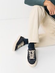 Navy Canvas Longline Smart Casual Trainers - Image 2 of 8