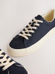 Navy Canvas Longline Smart Casual Trainers - Image 6 of 8