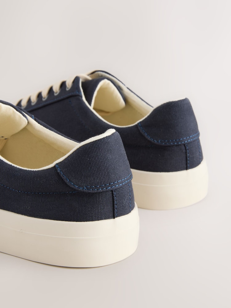 Navy Canvas Longline Smart Casual Trainers - Image 8 of 8