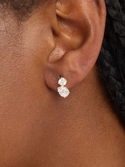 Simply Silver Silver Tone 925 Cubic Zirconia Duo Stone Stud Earrings - Image 2 of 3