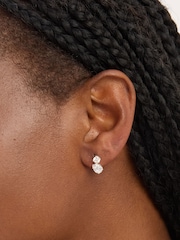Simply Silver Silver Tone 925 Cubic Zirconia Duo Stone Stud Earrings - Image 3 of 3