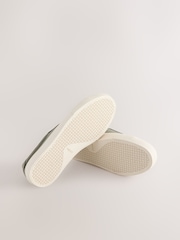 Khaki Green Canvas Longline Smart Casual Trainers - Image 5 of 7