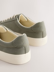 Khaki Green Canvas Longline Smart Casual Trainers - Image 7 of 7