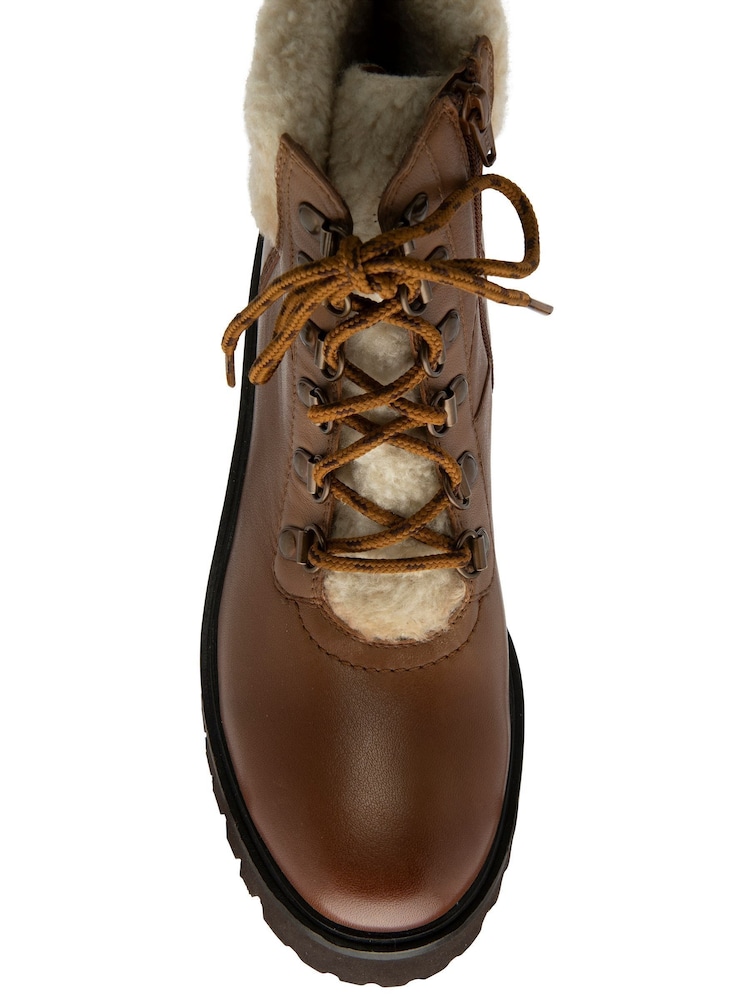 Ravel Brown Leather Flat Ankle Boots - Image 4 of 4 Ravel Brown Leather Flat Ankle Boots - Image 4 of 4