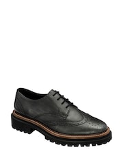 Ravel Grey Leather Cleated-Sole Brogues - Image 1 of 4