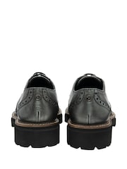 Ravel Grey Leather Cleated-Sole Brogues - Image 3 of 4