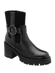 Ravel Black Leather Zip-Up Ankle Boots - Image 1 of 4