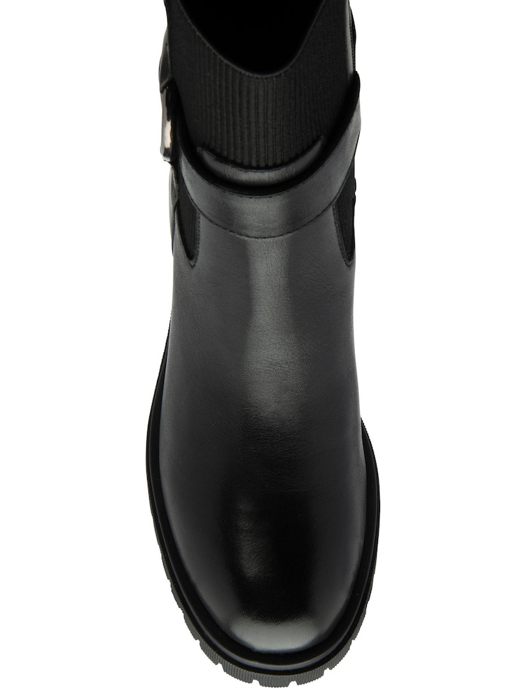 Ravel Black Leather Zip-Up Ankle Boots - Image 4 of 4