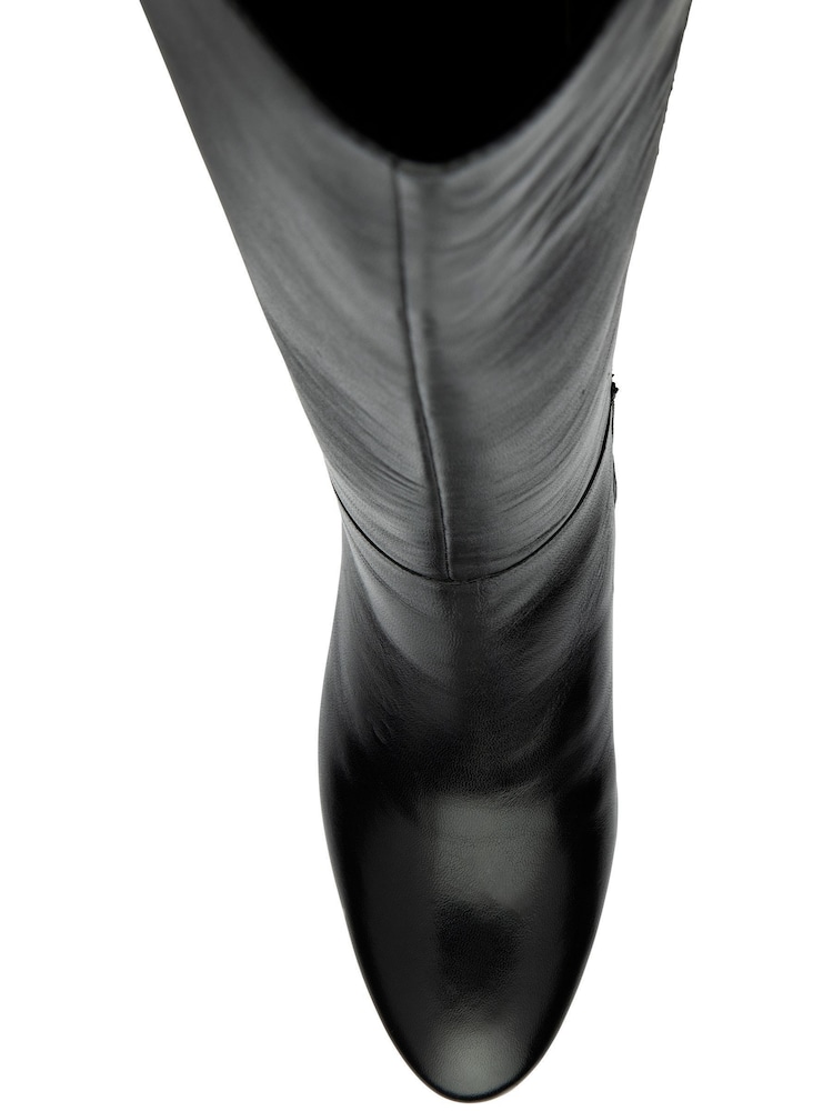 Ravel Black Leather Heeled Knee High Boots - Image 4 of 4 Ravel Black Leather Heeled Knee High Boots - Image 4 of 4