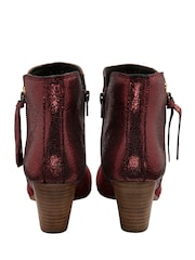 Ravel Red Suede Heeled Ankle Boots - Image 3 of 4