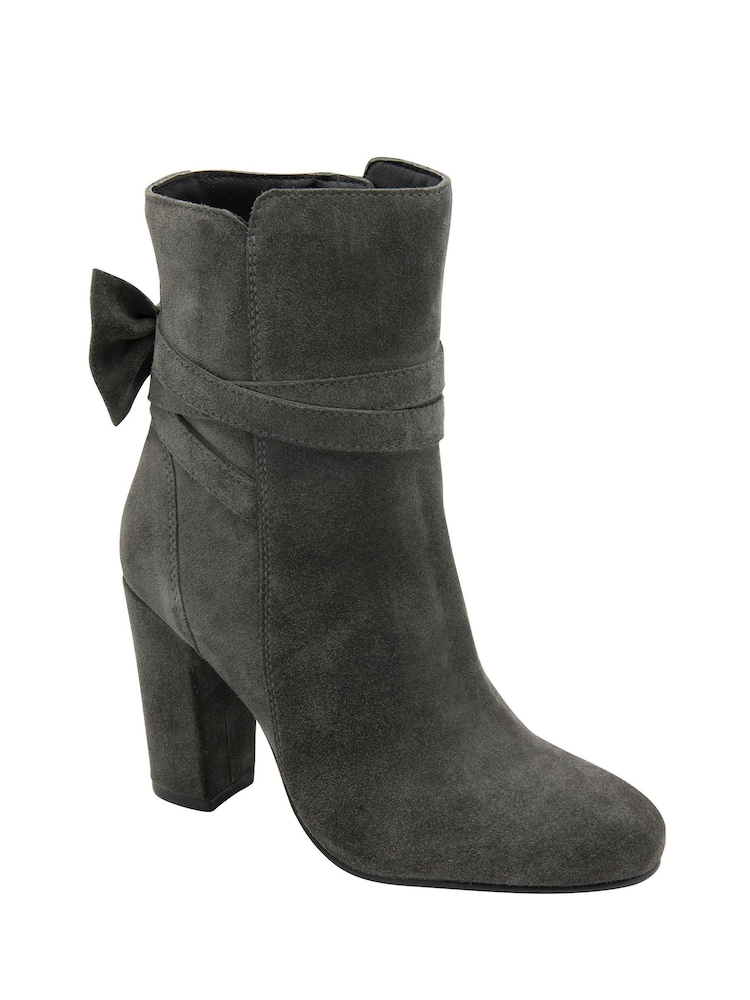 Ravel Grey Suede Zip-Up Ankle Boots - Image 1 of 4