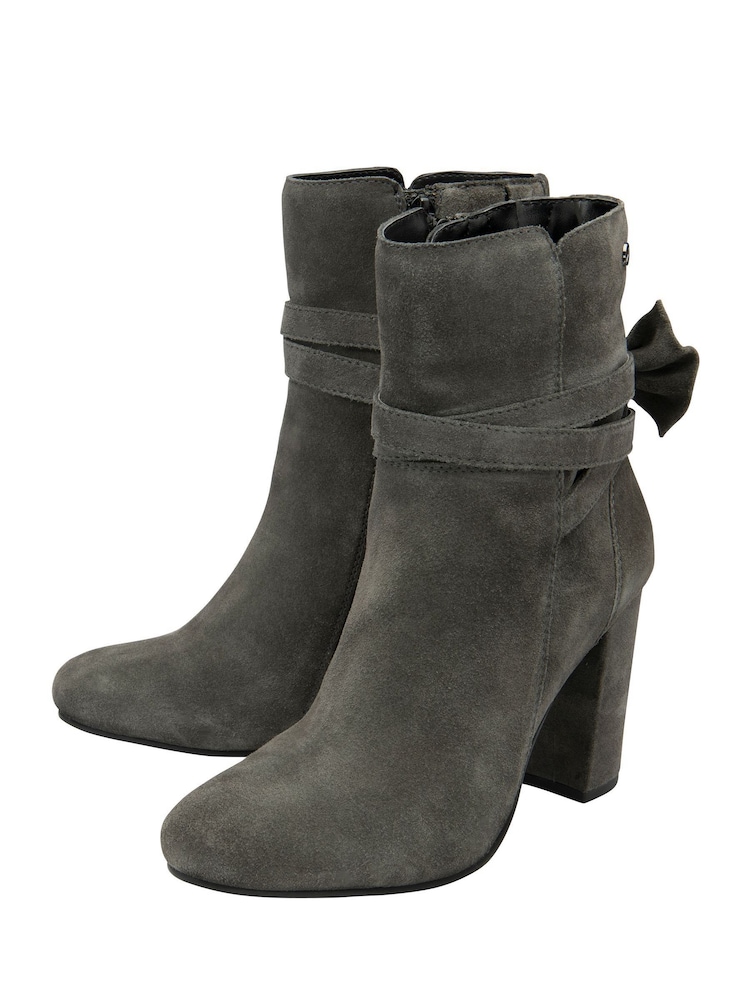 Ravel Grey Suede Zip-Up Ankle Boots - Image 2 of 4