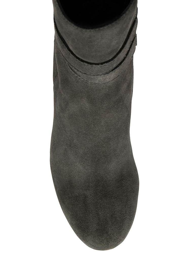 Ravel Grey Suede Zip-Up Ankle Boots - Image 4 of 4