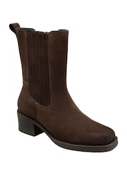 Ravel Brown Suede Heeled Ankle Boots - Image 1 of 4