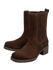 Ravel Brown Suede Heeled Ankle Boots - Image 2 of 4