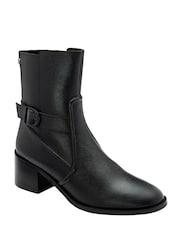 Ravel Black Leather Ankle Boots - Image 1 of 4