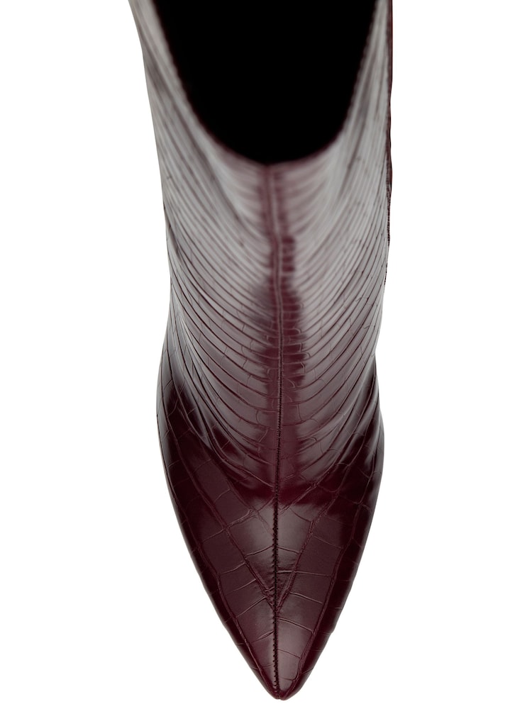 Ravel Red Heeled Knee-High Boots - Image 4 of 4 Ravel Red Heeled Knee-High Boots - Image 4 of 4