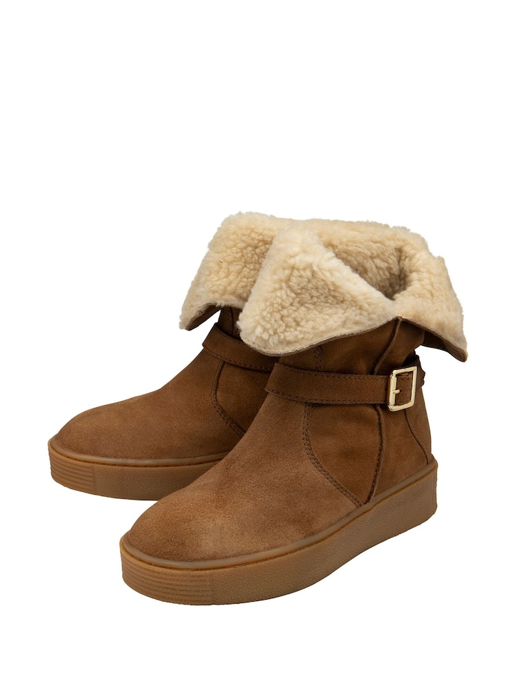 Ravel Brown Suede Ankle Boots - Image 2 of 4
