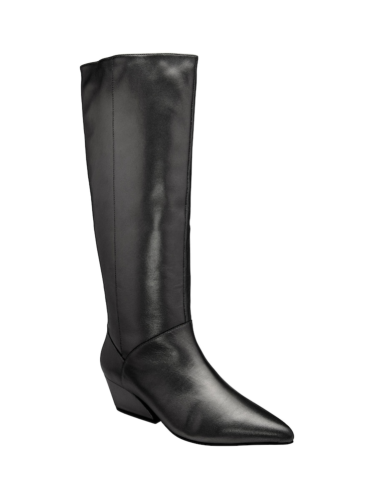 Ravel Black Leather Knee High Boots - Image 1 of 4 Ravel Black Leather Knee High Boots - Image 1 of 4