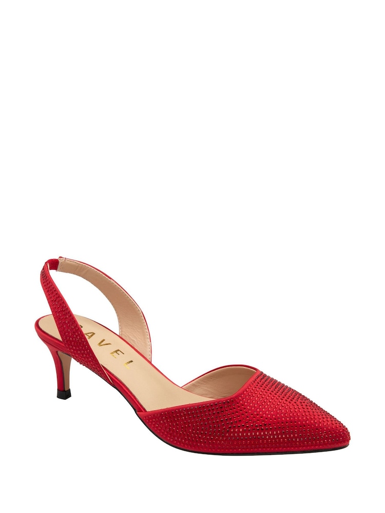 Rojo - Zapatos con tira trasera y strass de Ravel - Imagen 1 de 4