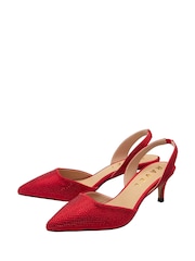 Rojo - Zapatos con tira trasera y strass de Ravel - Imagen 2 de 4