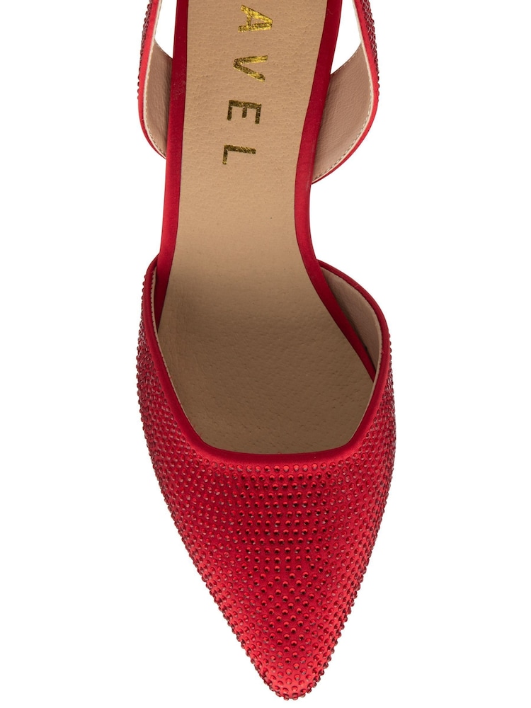 Rojo - Zapatos con tira trasera y strass de Ravel - Imagen 4 de 4
