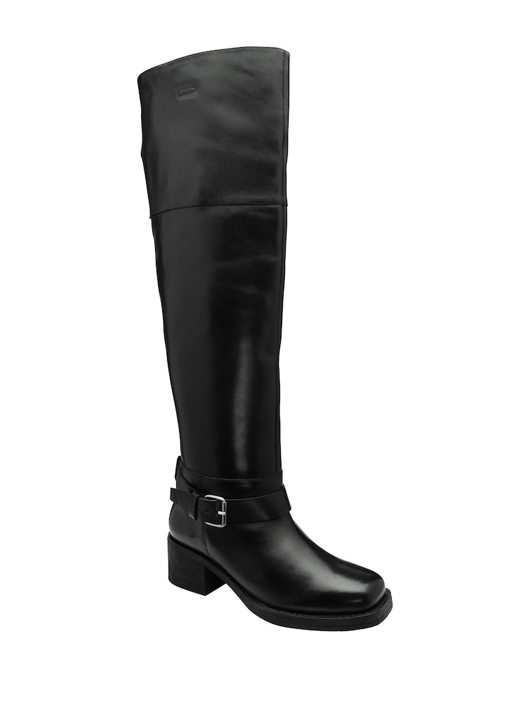 Ravel Black Leather Knee High Boots - Image 1 of 4