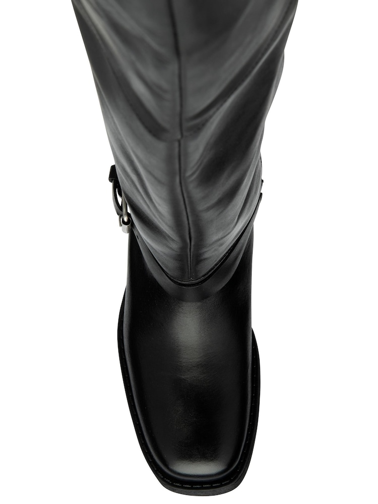 Ravel Black Leather Knee High Boots - Image 4 of 4