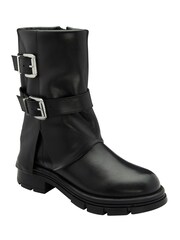 Ravel Black Leather Biker Boots - Image 1 of 4