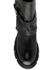 Ravel Black Leather Biker Boots - Image 3 of 4