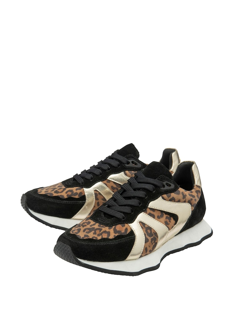 Ravel Black Leather Lace-Up Trainers - Image 2 of 4 Ravel Black Leather Lace-Up Trainers - Image 2 of 4