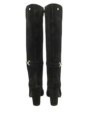 Ravel Black Suede Heeled Knee High Boots - Image 3 of 4