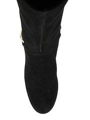Ravel Black Suede Heeled Knee High Boots - Image 4 of 4