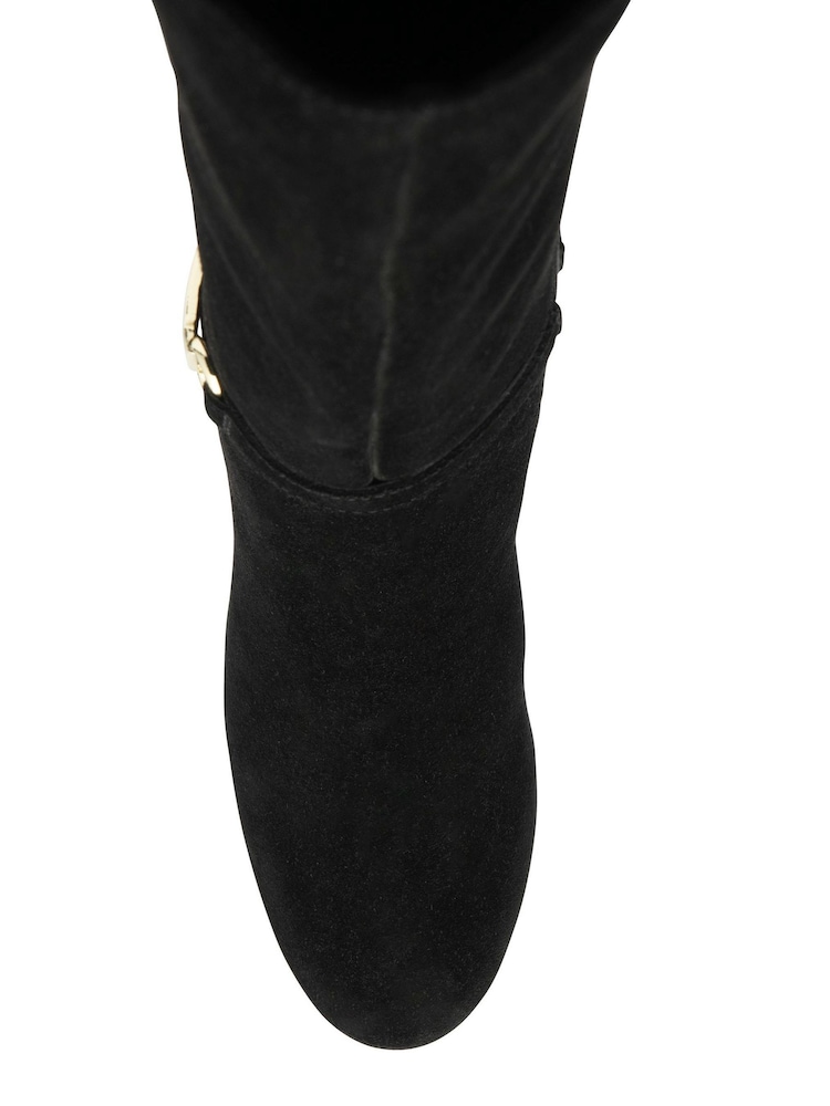 Ravel Black Suede Heeled Knee High Boots - Image 4 of 4