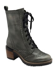 Ravel Black Leather Lace-Up Ankle Boots - Image 1 of 4