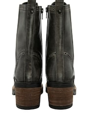 Ravel Black Leather Lace-Up Ankle Boots - Image 3 of 4