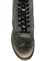 Ravel Black Leather Lace-Up Ankle Boots - Image 4 of 4