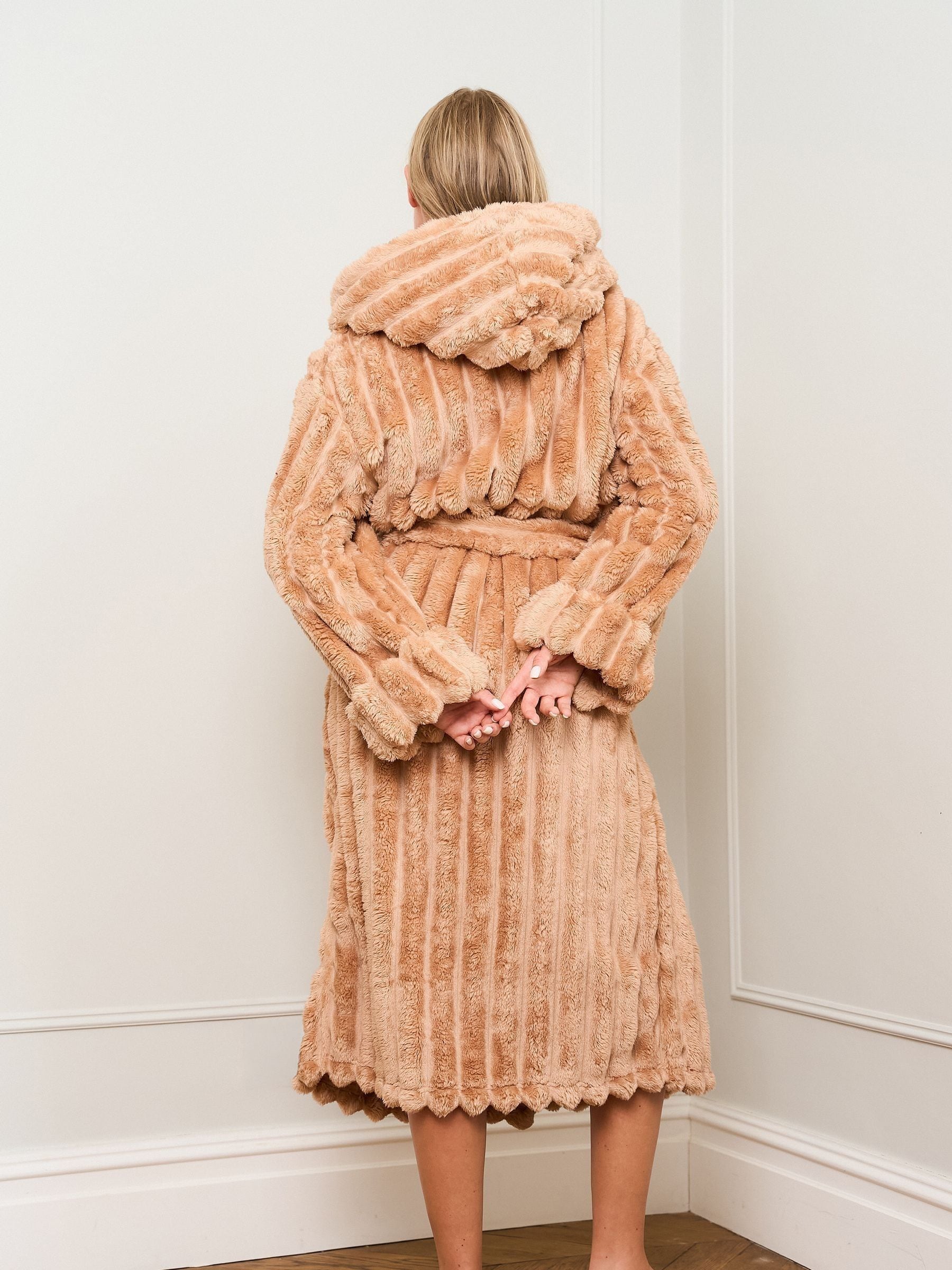 Buy Jim Jam the Label Chocolate Ribbed Dressing Brown Gown from