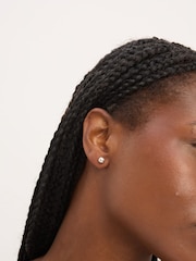 Simply Silver עגילי נעץ בצורת כדור מכסף סטרלינג 925 - תמונה 3 מתוך 3