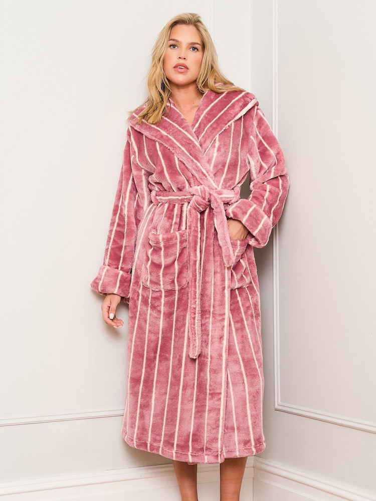 Jim Jam the Label Purple Stripe Dressing Gown - Image 1 of 5 Jim Jam the Label Purple Stripe Dressing Gown - Image 1 of 5