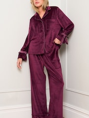 Jim Jam the Label Purple Burgundy Revere Pyjama - Image 1 of 5