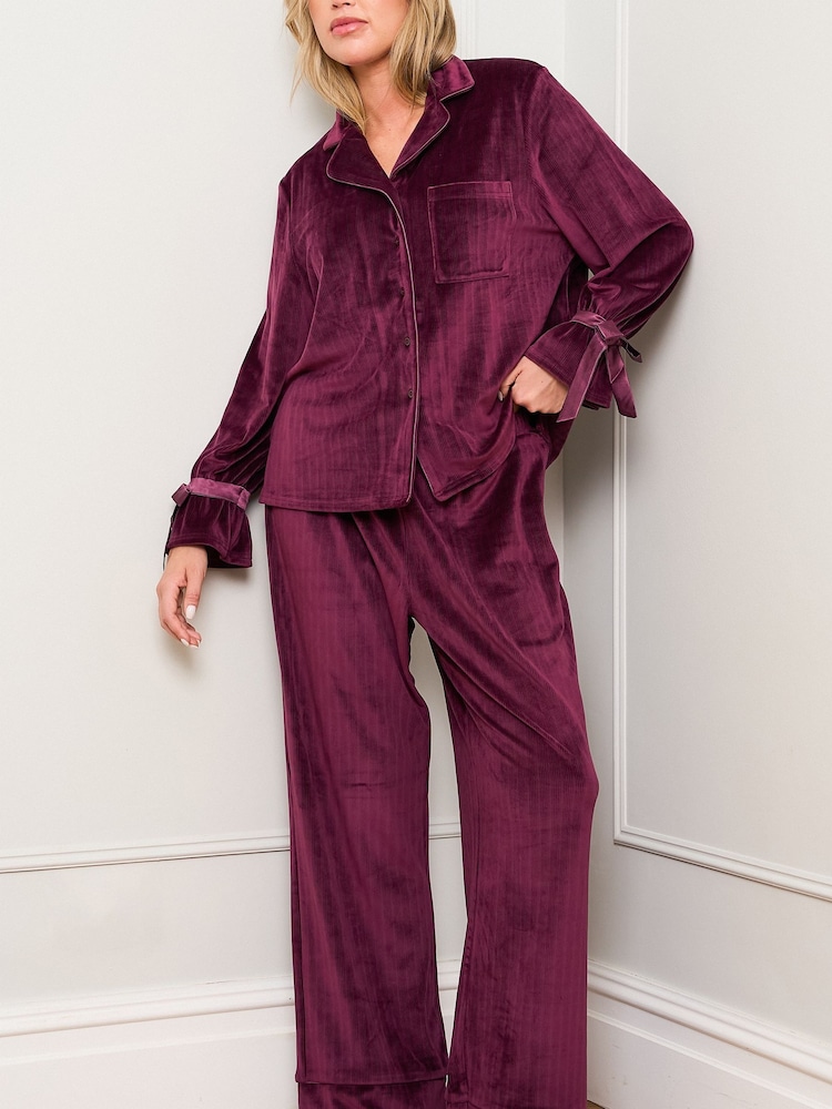 Jim Jam the Label Purple Burgundy Revere Pyjama - Image 1 of 5