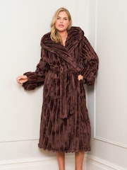 Jim Jam the Label Chocolate Ribbed Dressing Brown Gown - Image 1 of 5